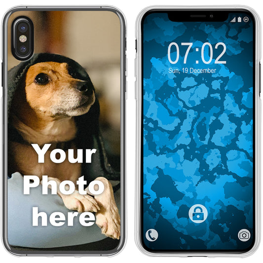 PhoneNatic Case kompatibel mit iPhone X Max/Xs Max Personalisierte Handyhülle clear zum selbst gestalten mit eigenem Fot