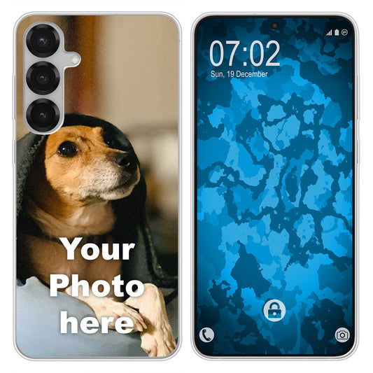 PhoneNatic Case kompatibel mit Galaxy S25 Plus Personalisierte Handyhülle clear zum selbst gestalten mit eigenem Foto