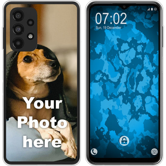 PhoneNatic Case kompatibel mit Galaxy A23 4G / 5G Personalisierte Handyhülle clear zum selbst gestalten mit eigenem Foto