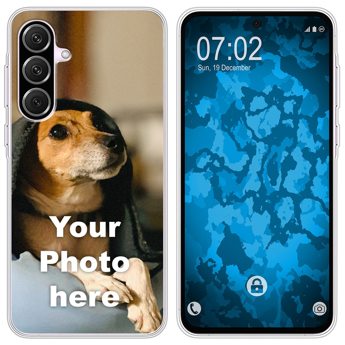 PhoneNatic Case kompatibel mit Galaxy A56 Personalisierte Handyhülle clear zum selbst gestalten mit eigenem Foto