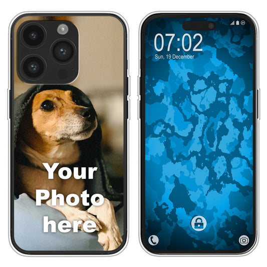 PhoneNatic Case kompatibel mit iPhone 16 Pro Personalisierte Handyhülle clear zum selbst gestalten mit eigenem Foto