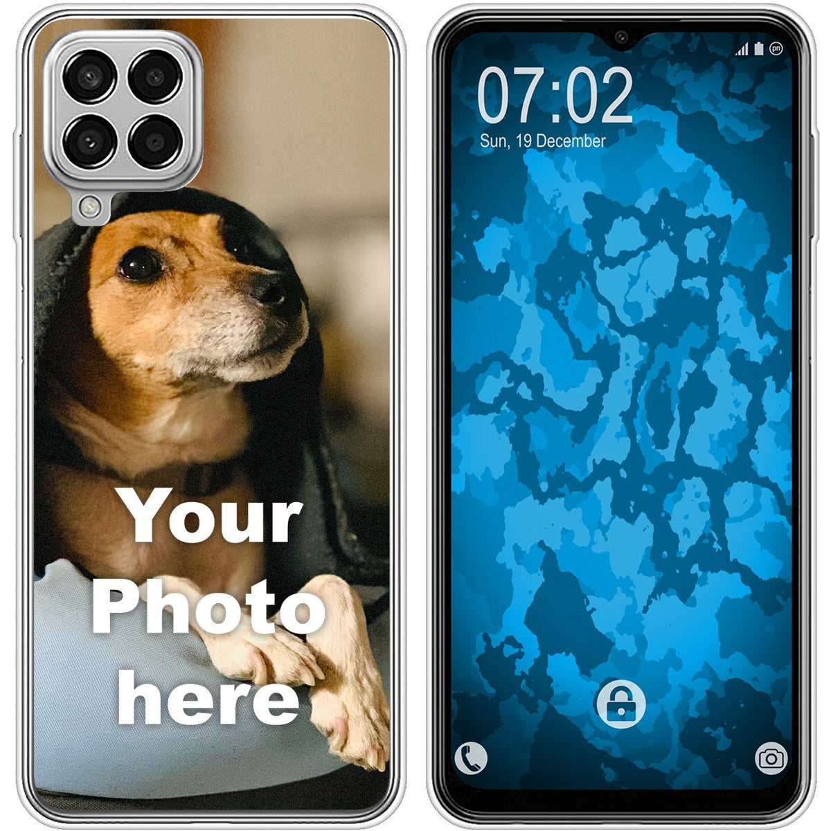 Personalisierte Handyhülle für Galaxy M33 (transparent) zum Selbstgestalten mit eigenem Foto
