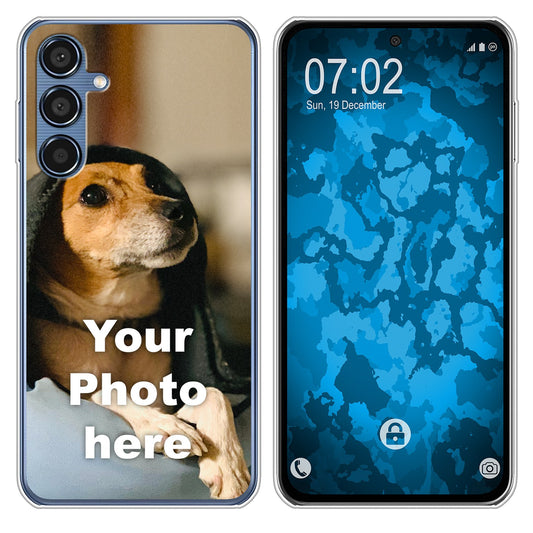 PhoneNatic Case kompatibel mit Galaxy M35 Personalisierte Handyhülle clear zum selbst gestalten mit eigenem Foto