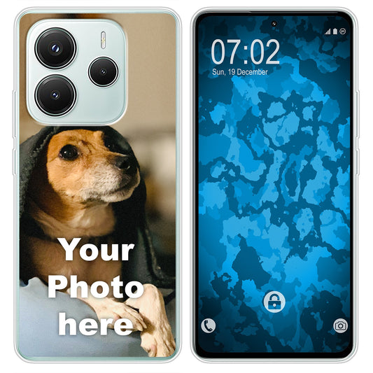 PhoneNatic Case kompatibel mit Xiaomi Redmi Note 14 5G Personalisierte Handyhülle clear zum selbst gestalten mit eigenem