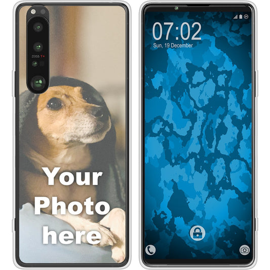 PhoneNatic Case kompatibel mit Xperia 1 III Personalisierte Handyhülle clear zum selbst gestalten mit eigenem Foto