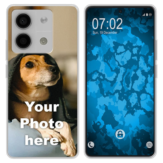 PhoneNatic Case kompatibel mit Xiaomi Redmi Note 13 Personalisierte Handyhülle clear zum selbst gestalten mit eigenem Fo