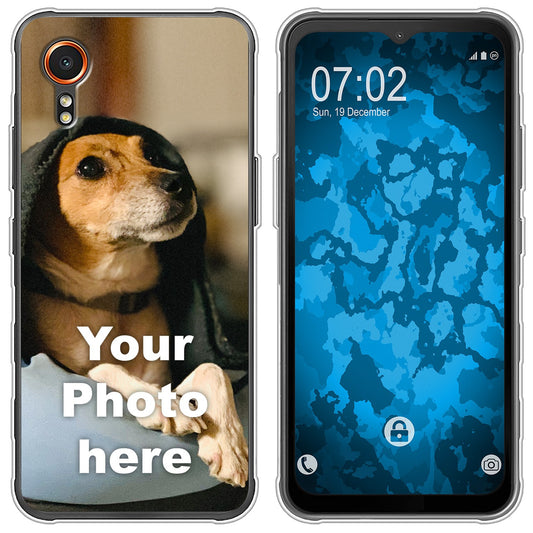 PhoneNatic Case kompatibel mit Galaxy Xcover 7 Personalisierte Handyhülle clear zum selbst gestalten mit eigenem Foto