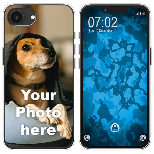 PhoneNatic Case kompatibel mit iPhone 16e / 17e Personalisierte Handyhülle clear zum selbst gestalten mit eigenem Foto
