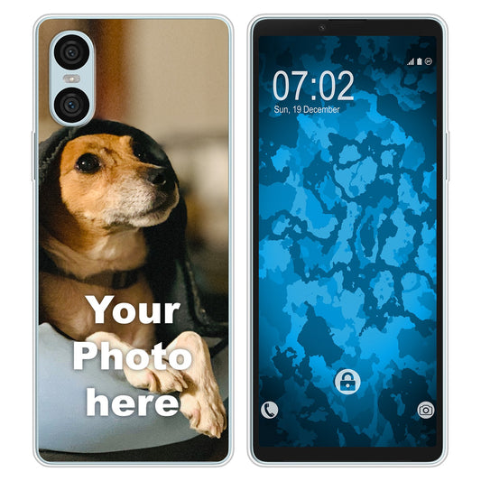 PhoneNatic Case kompatibel mit Xperia 10 VI Personalisierte Handyhülle clear zum selbst gestalten mit eigenem Foto