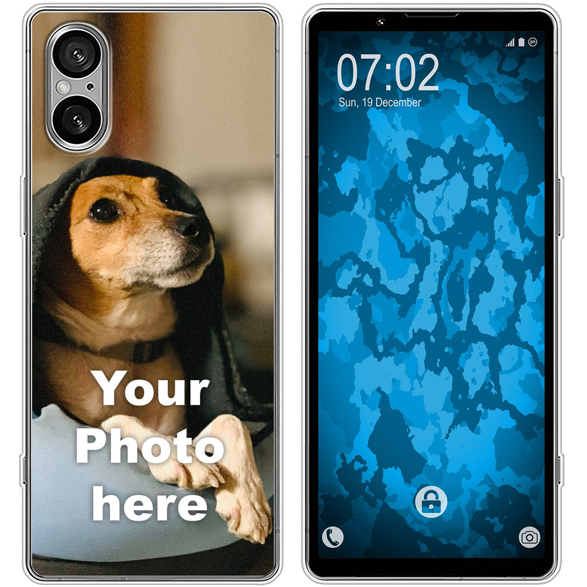 PhoneNatic Case kompatibel mit Xperia 5 V Personalisierte Handyhülle clear zum selbst gestalten mit eigenem Foto