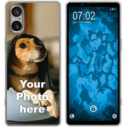 PhoneNatic Case kompatibel mit Xperia 5 V Personalisierte Handyhülle clear zum selbst gestalten mit eigenem Foto