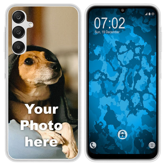 PhoneNatic Case kompatibel mit Galaxy A25 Personalisierte Handyhülle clear zum selbst gestalten mit eigenem Foto