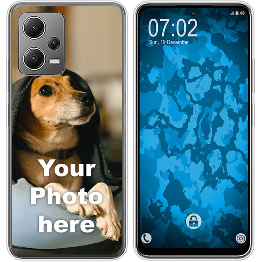 PhoneNatic Case kompatibel mit Xiaomi Redmi Note 12 Personalisierte Handyhülle clear zum selbst gestalten mit eigenem Fo