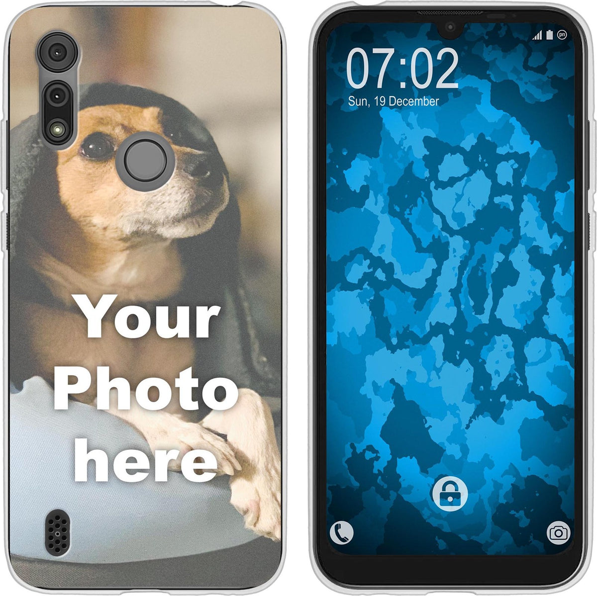 Personalisierte Handyhülle für Moto E6s (2020) (transparent) zum Selbstgestalten mit eigenem Foto