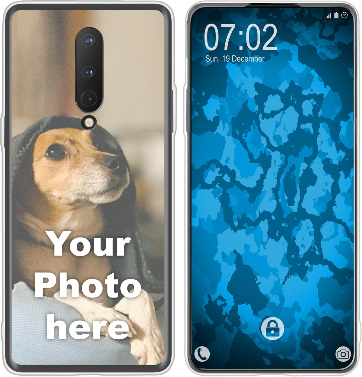 Personalisierte Handyhülle für OnePlus 8 (transparent) zum Selbstgestalten mit eigenem Foto