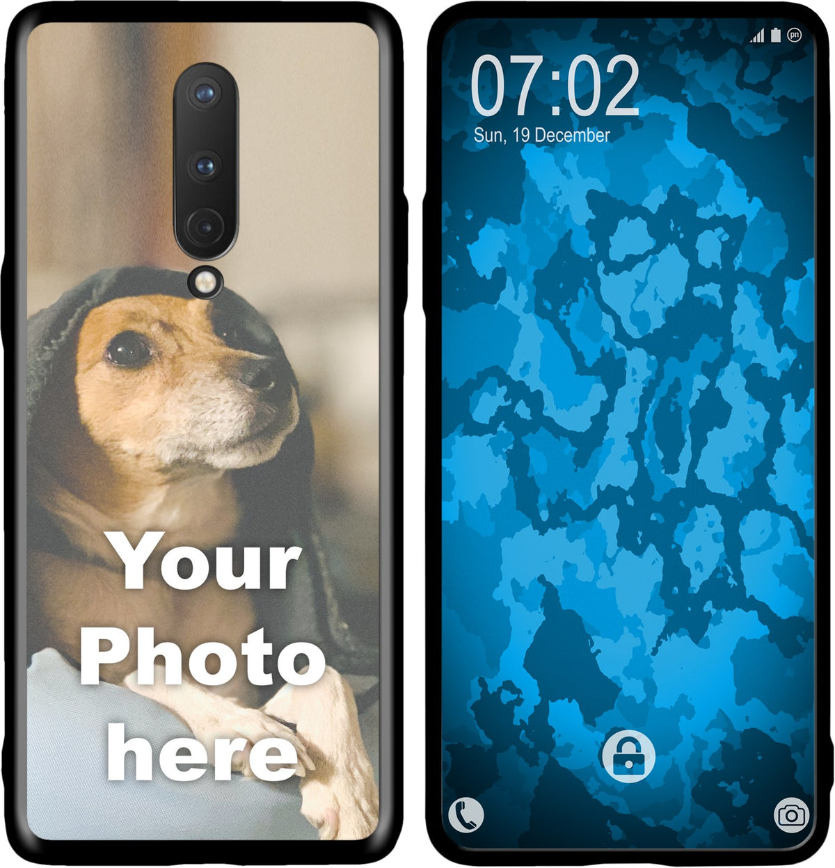 Personalisierte Handyhülle für OnePlus 8 (schwarz) zum Selbstgestalten mit eigenem Foto