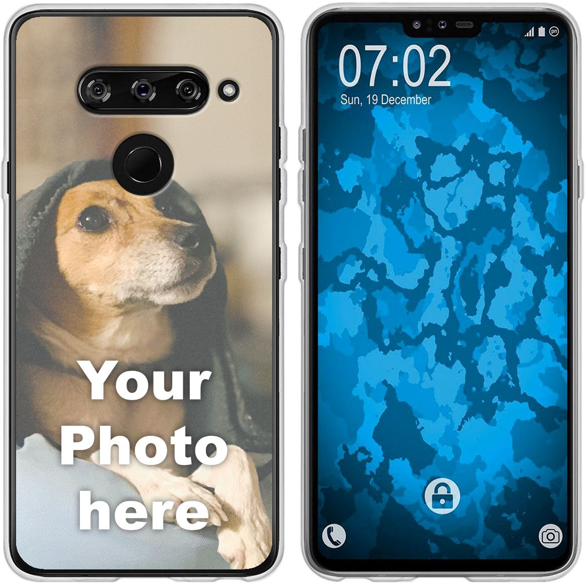 Personalisierte Handyhülle für V40 ThinQ (transparent) zum Selbstgestalten mit eigenem Foto