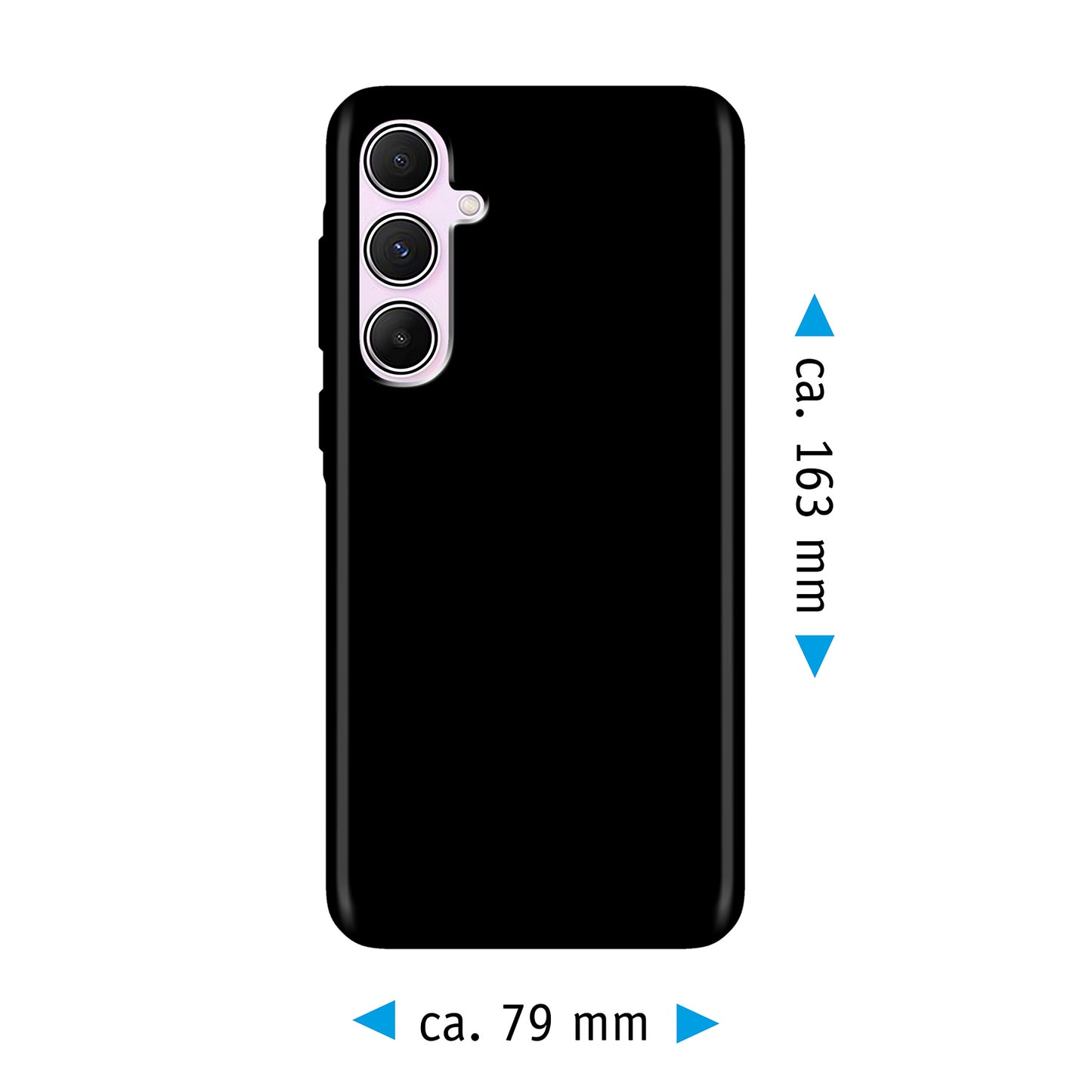 PhoneNatic Case kompatibel mit Samsung Galaxy A55 – Schwarz Silikon Hülle crystal-case Cover