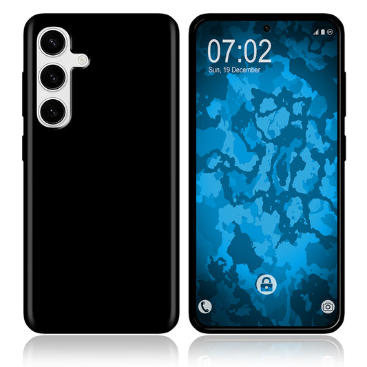 PhoneNatic Case kompatibel mit Samsung Galaxy S24 FE – Schwarz Silikon Hülle crystal-case Cover