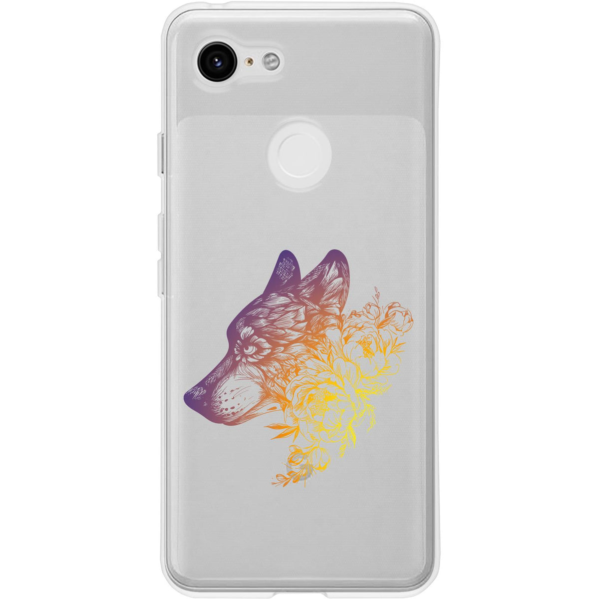 Case für Google Pixel 3 Silikon-Hülle Floral Wolf M3-3 – Ansicht 2