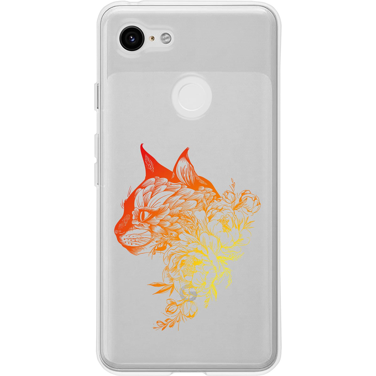Case für Google Pixel 3 XL Silikon-Hülle Floral Katze M2-2 – Ansicht 2