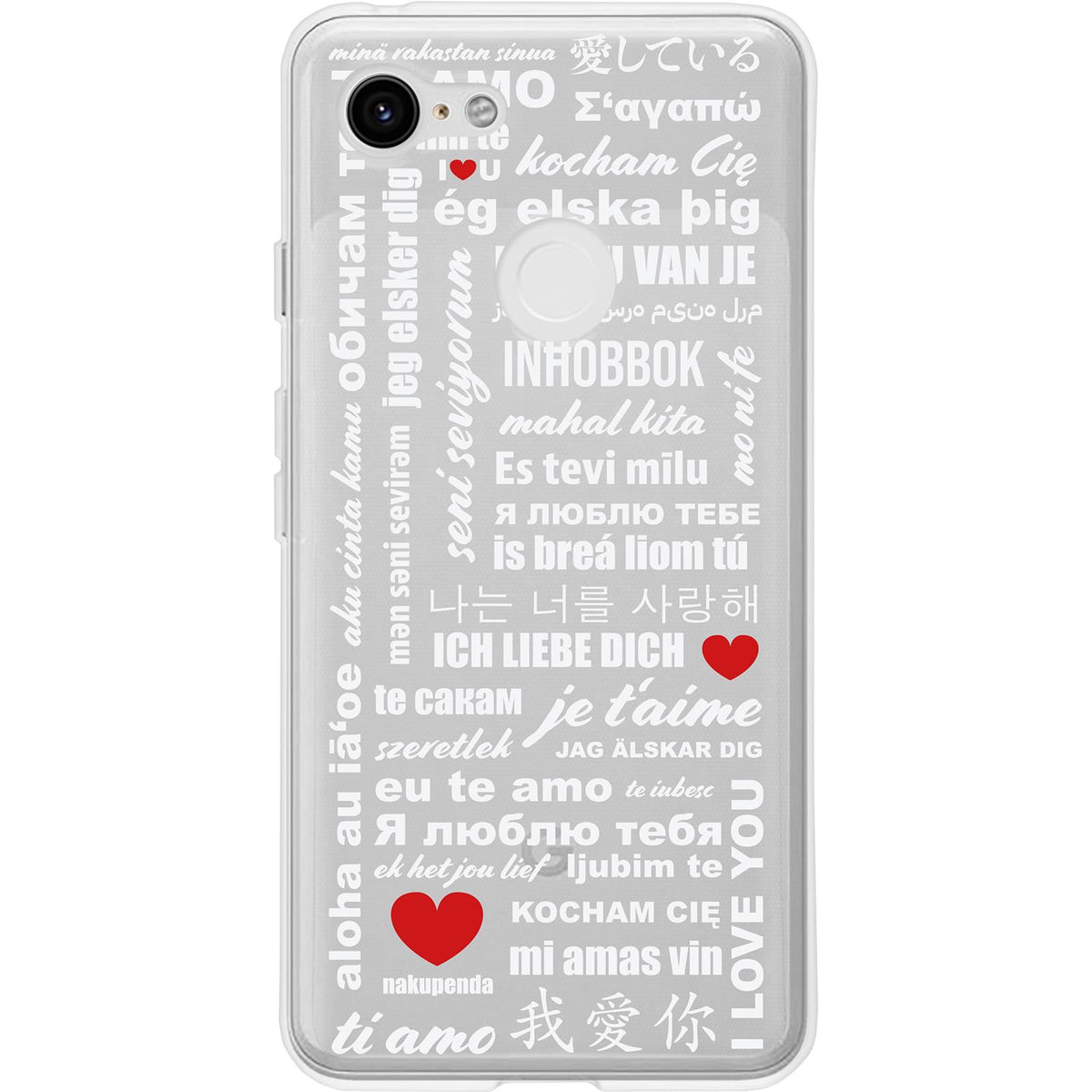 Case für Google Pixel 3 XL Silikon-Hülle in Love Wörter M5 – Ansicht 2