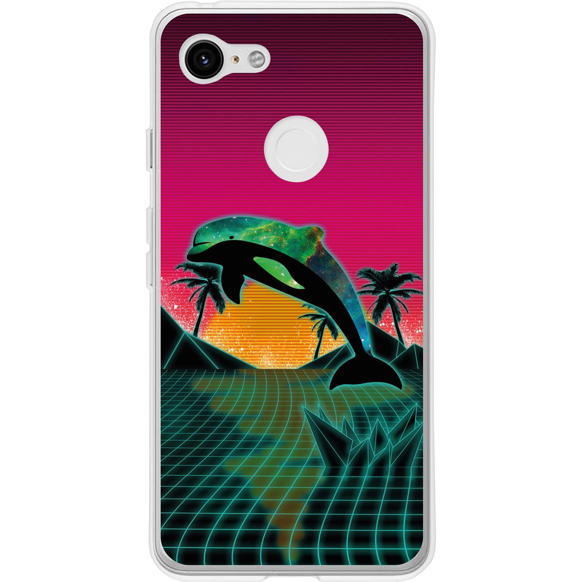 Case für Google Pixel 3 XL Silikon-Hülle Retro Wave Delphin M1 – Ansicht 2