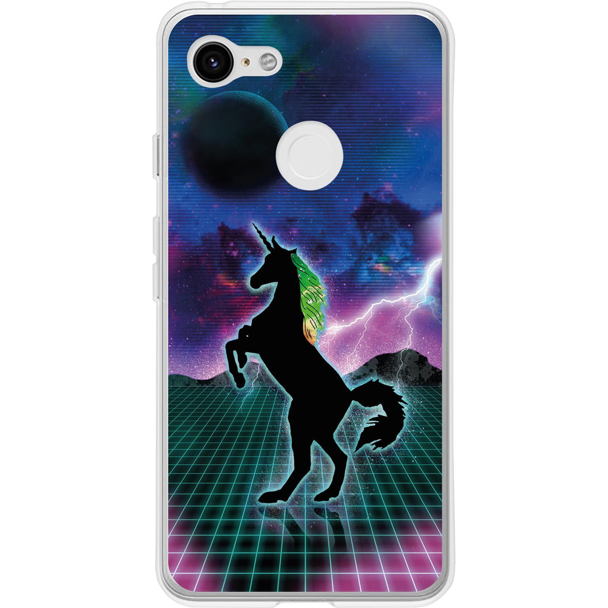Case für Google Pixel 3 XL Silikon-Hülle Retro Wave Einhorn M2 – Ansicht 2