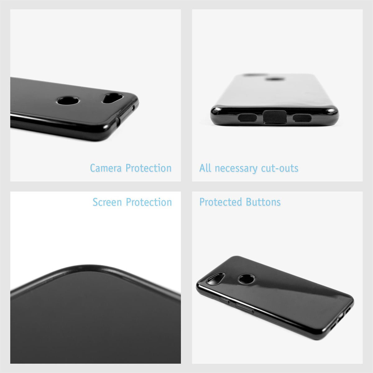Case für Google Pixel 3a - schwarz Silikon Hülle – Ansicht 4