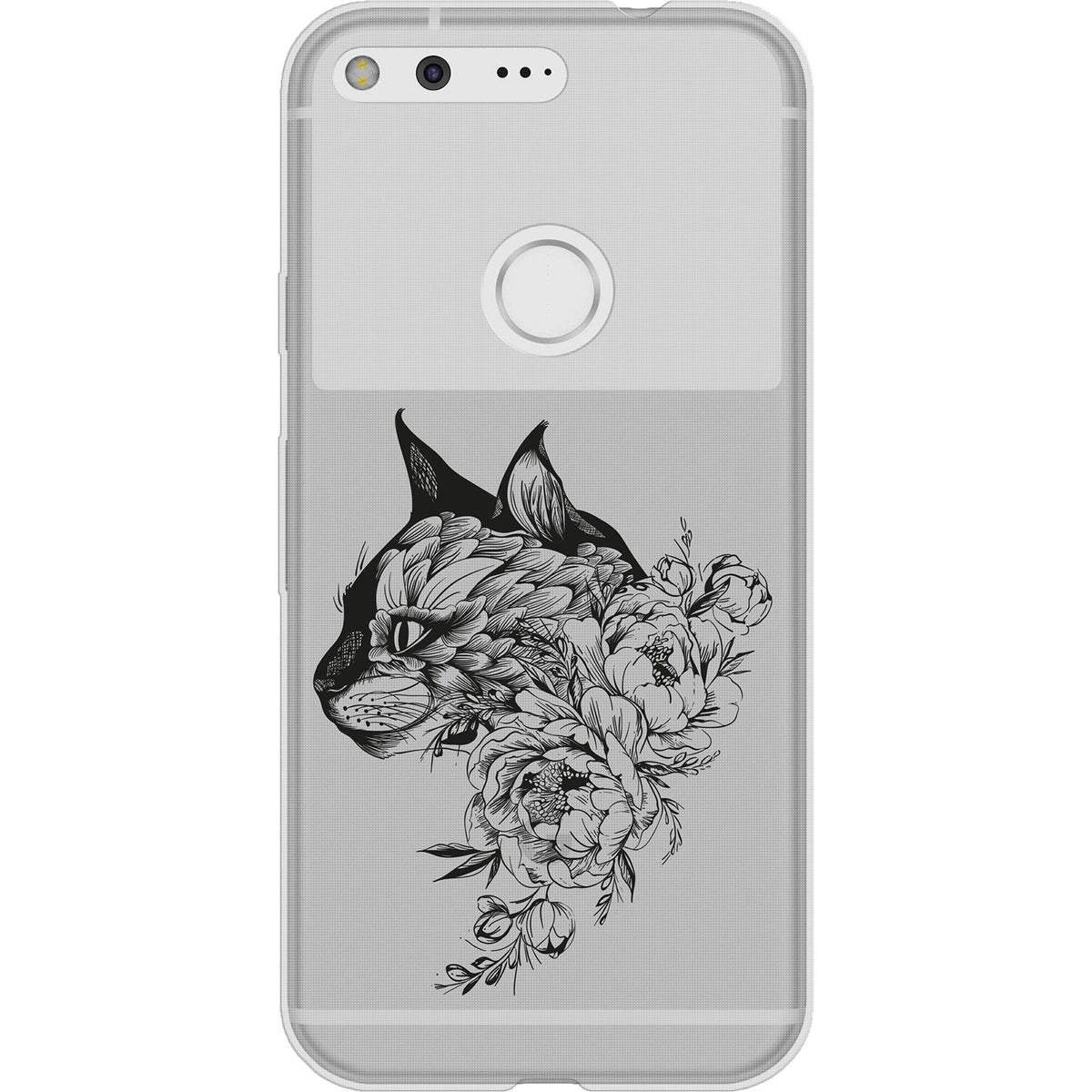 Case für Google Pixel Silikon-Hülle Floral Katze M2-1 – Ansicht 2