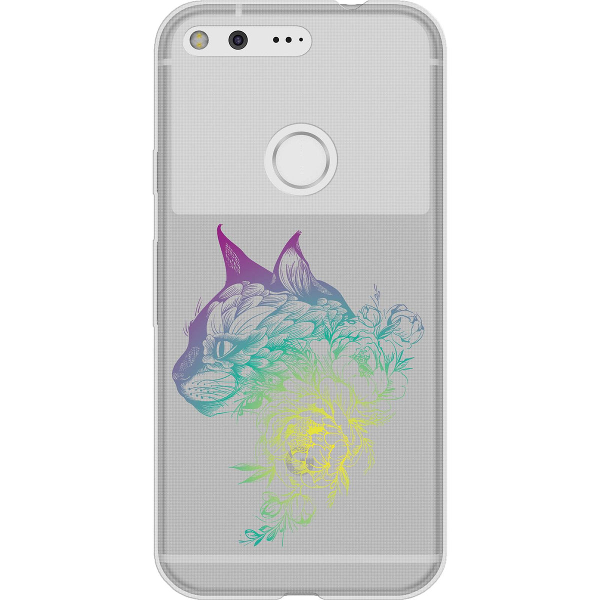 Case für Google Pixel Silikon-Hülle Floral Katze M2-4 – Ansicht 2