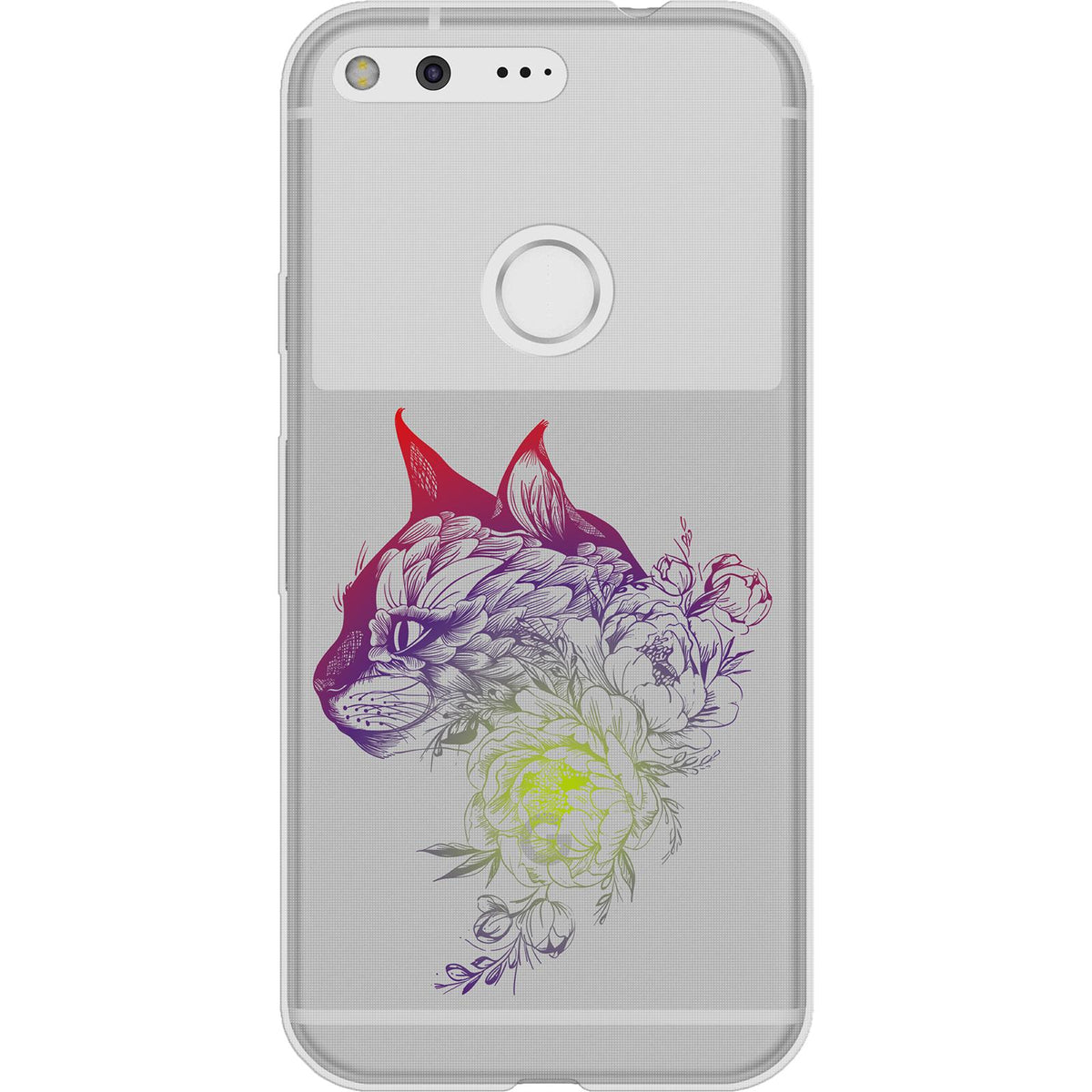 Case für Google Pixel Silikon-Hülle Floral Katze M2-5 – Ansicht 2