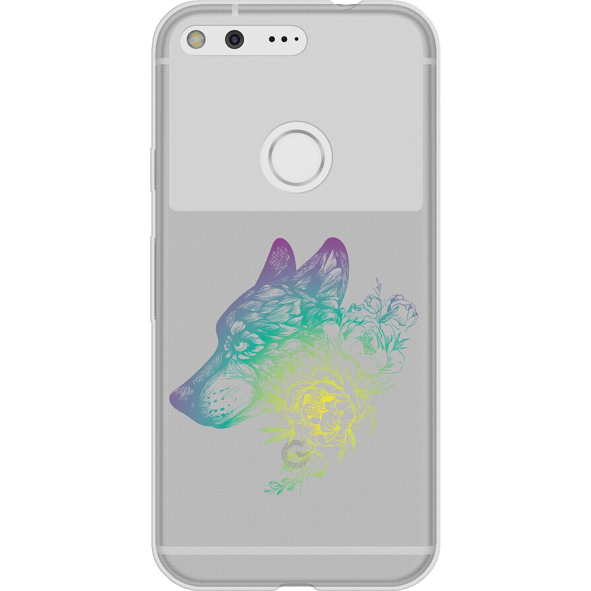 Case für Google Pixel Silikon-Hülle Floral Wolf M3-4 – Ansicht 2
