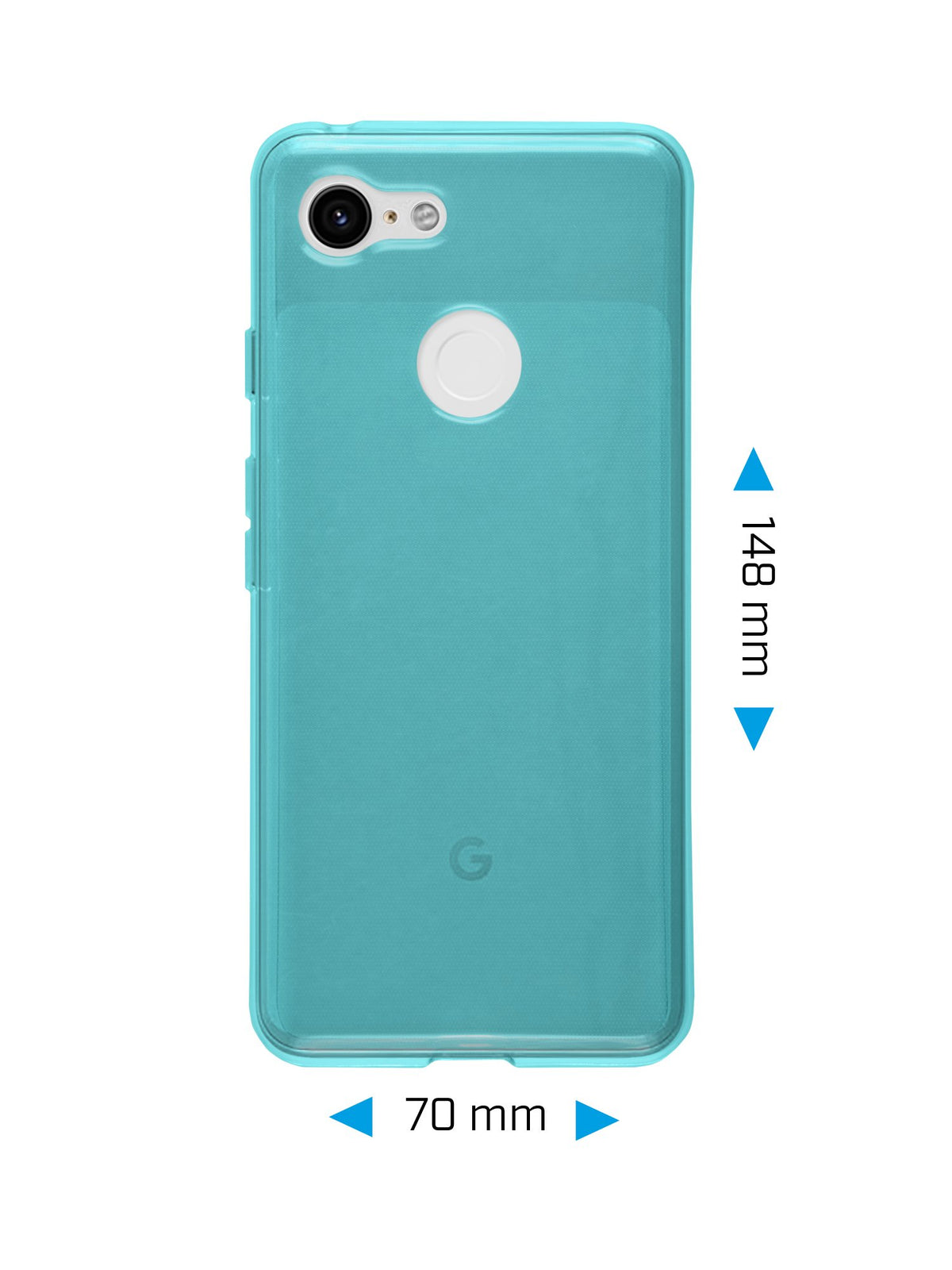 Case für Google Pixel 3 XL - türkis Silikon Hülle transparent – Ansicht 2