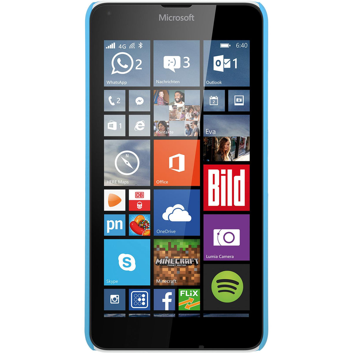 Case für Microsoft Lumia 640 - Hülle hellblau gummiert Hard-case – Ansicht 2