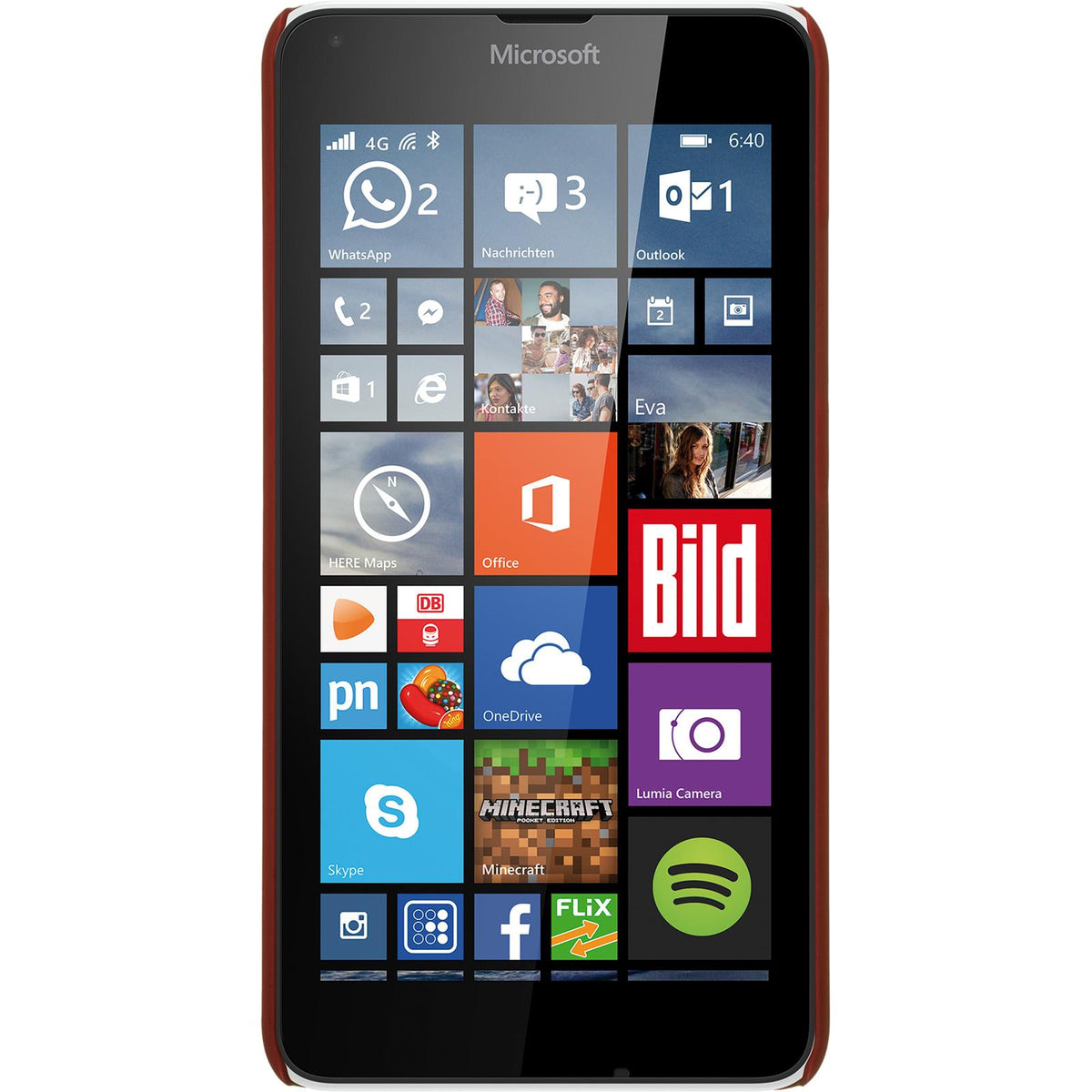 Case für Microsoft Lumia 640 - Hülle rot gummiert Hard-case – Ansicht 2