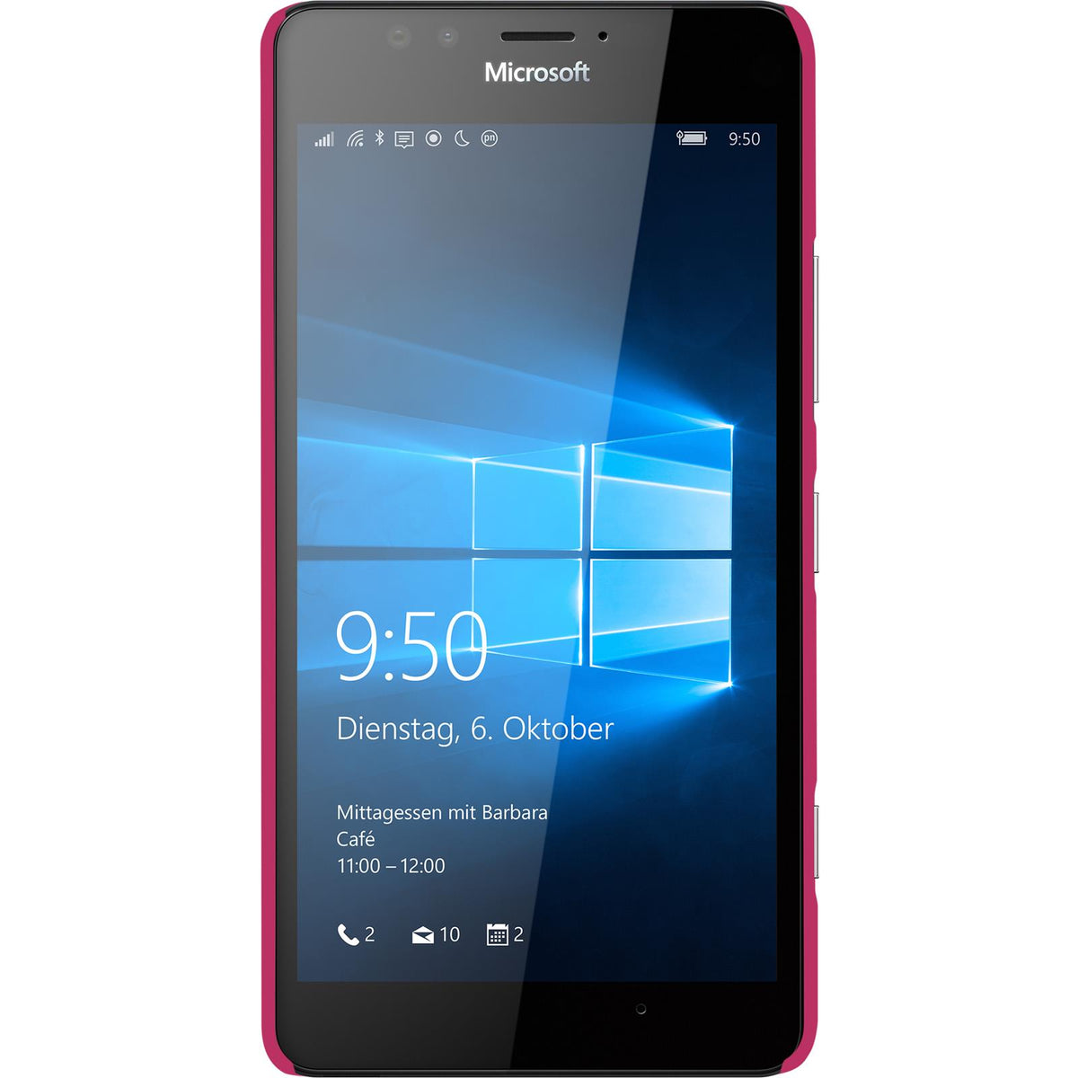 Case für Microsoft Lumia 950 - Hülle pink gummiert Hard-case – Ansicht 2