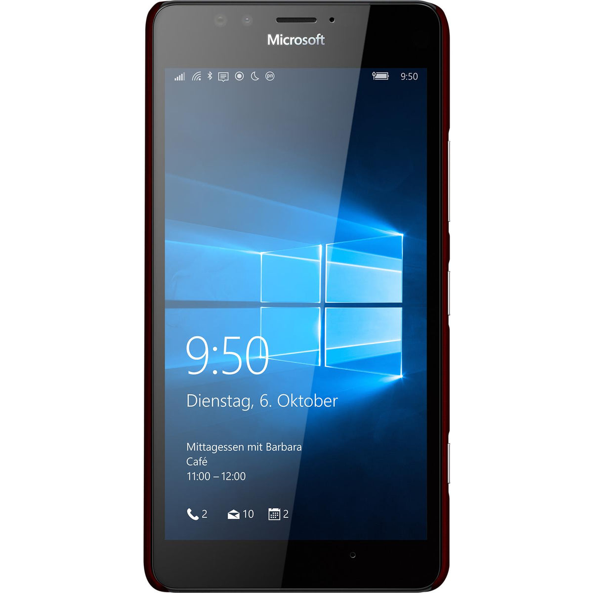 Case für Microsoft Lumia 950 - Hülle rot gummiert Hard-case – Ansicht 2