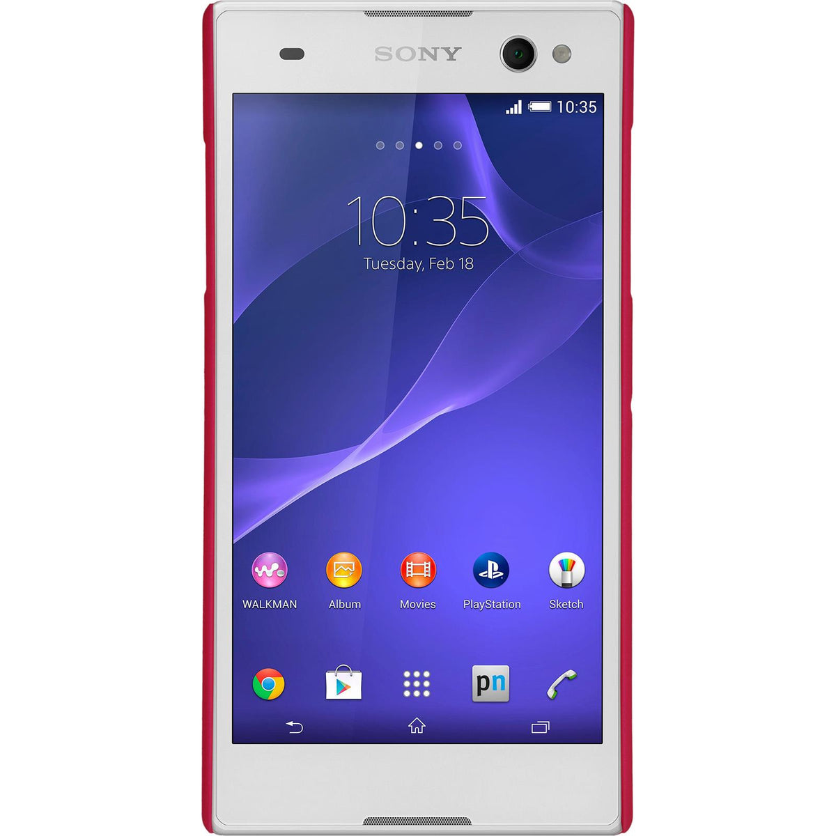 Case für Sony Xperia C3 - Hülle pink gummiert Hard-case – Ansicht 2