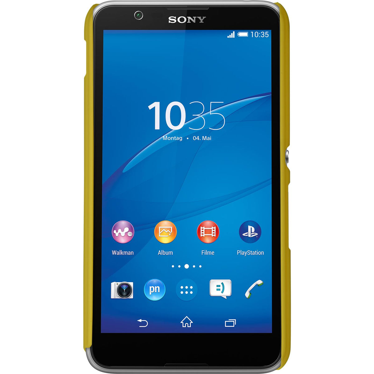 Case für Sony Xperia E4 - Hülle gelb gummiert Hard-case – Ansicht 2