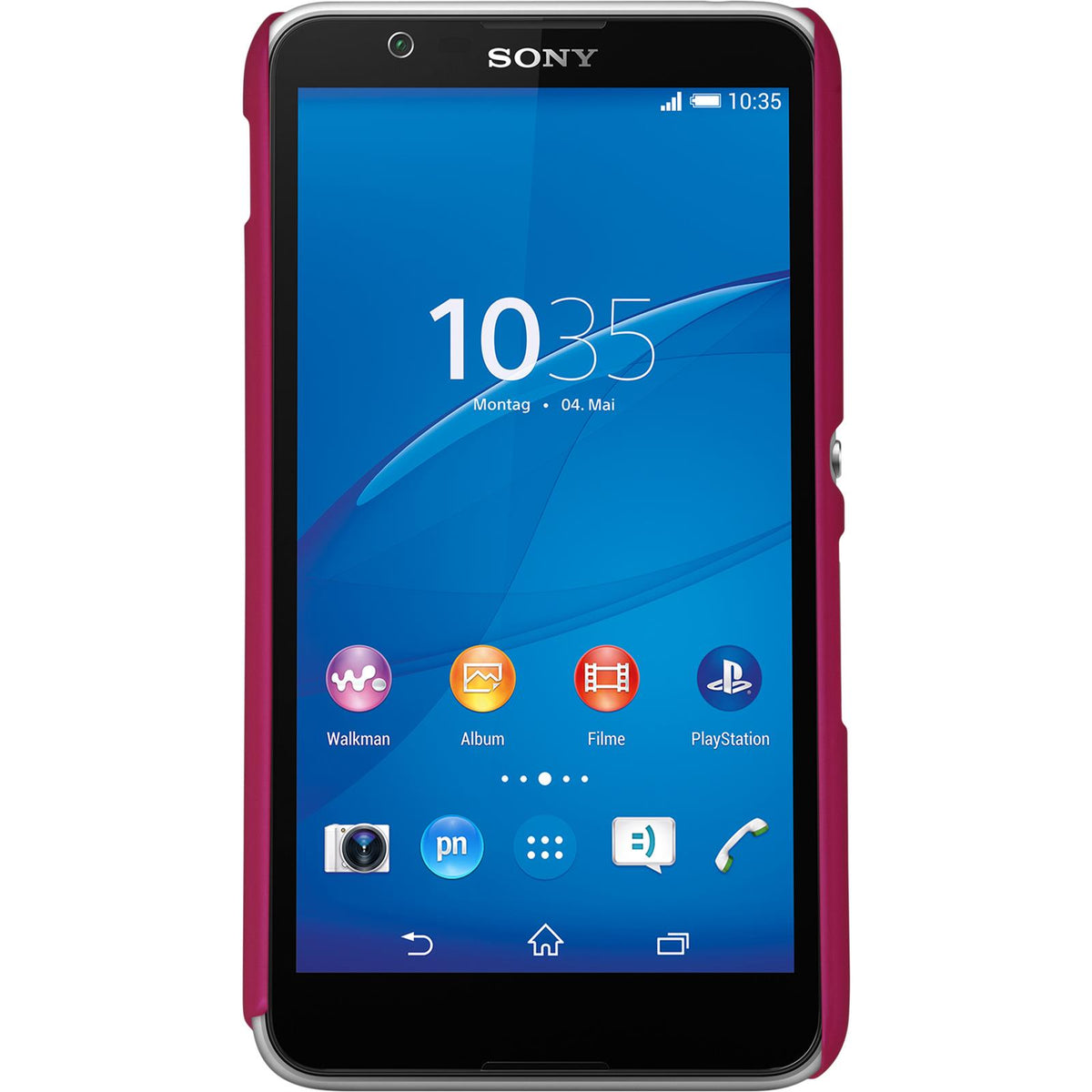 Case für Sony Xperia E4 - Hülle pink gummiert Hard-case – Ansicht 2