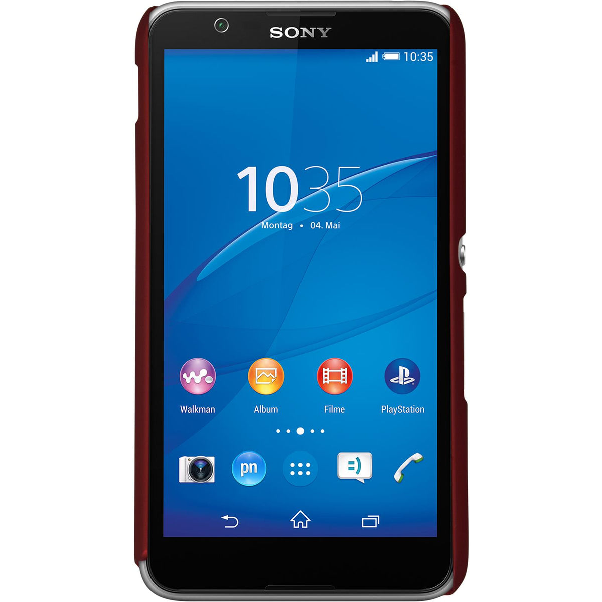 Case für Sony Xperia E4 - Hülle rot gummiert Hard-case – Ansicht 2