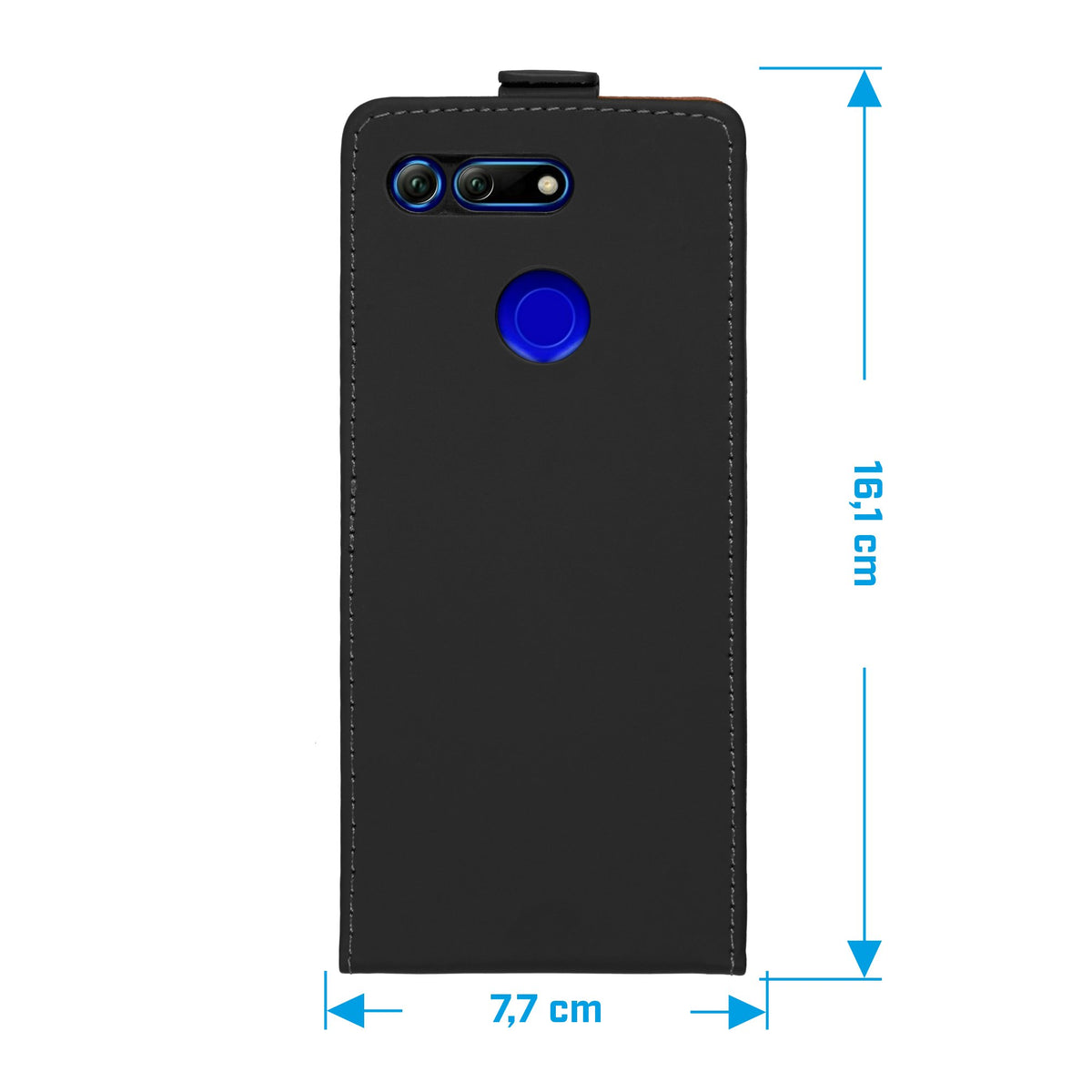 Kunst-Lederhülle für Huawei Honor View 20 - Flip-Case schwarz – Ansicht 4