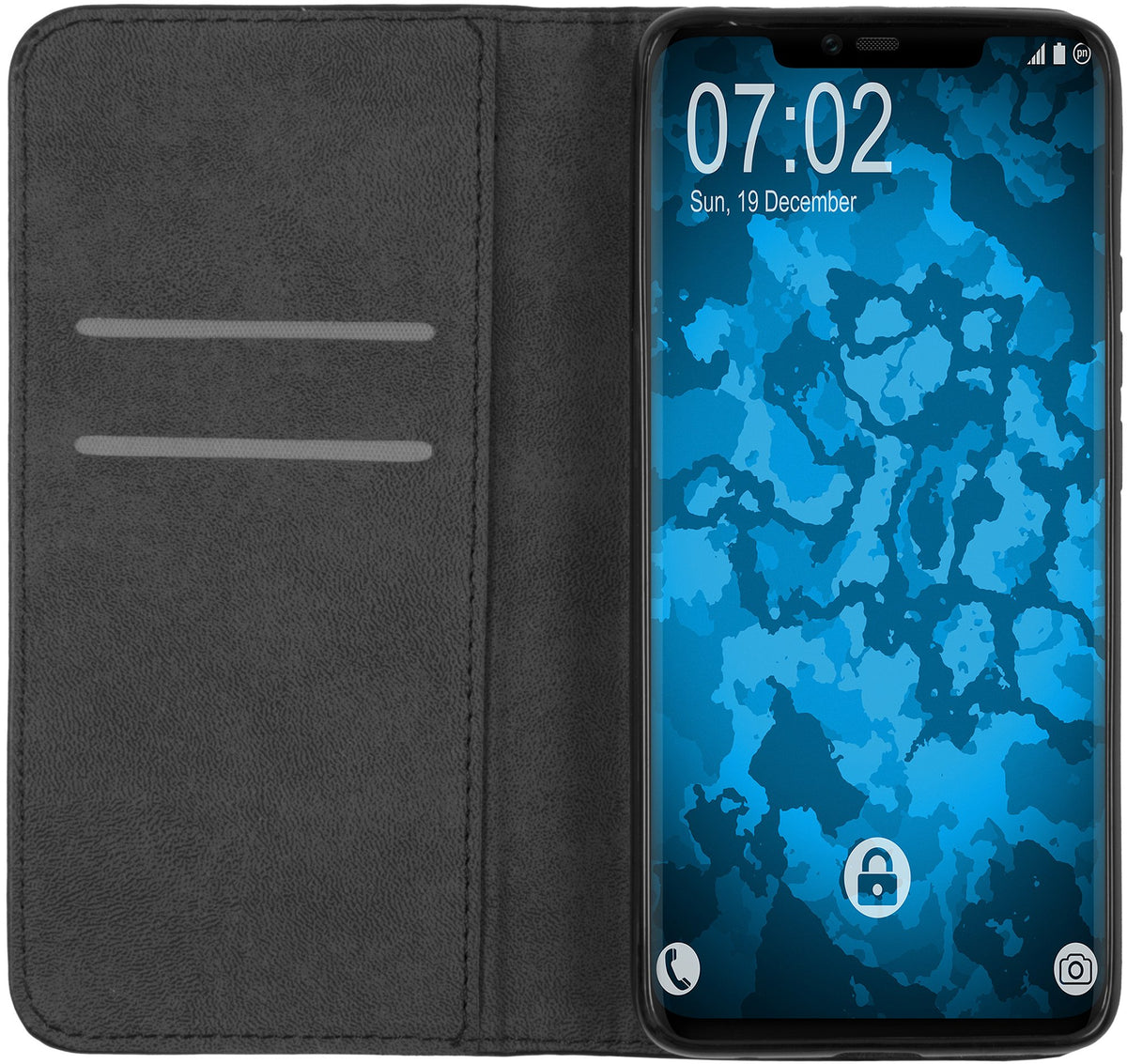 Kunst-Lederhülle für Sony Xperia XZ3 - Book-Case schwarz – Ansicht 2