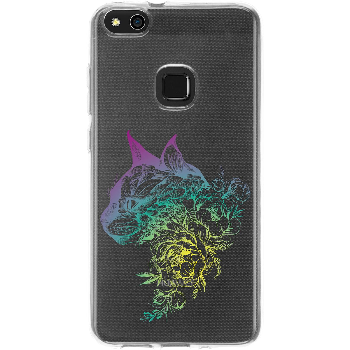 Case für Huawei P10 Lite Silikon-Hülle Floral Katze M2-4 – Ansicht 2