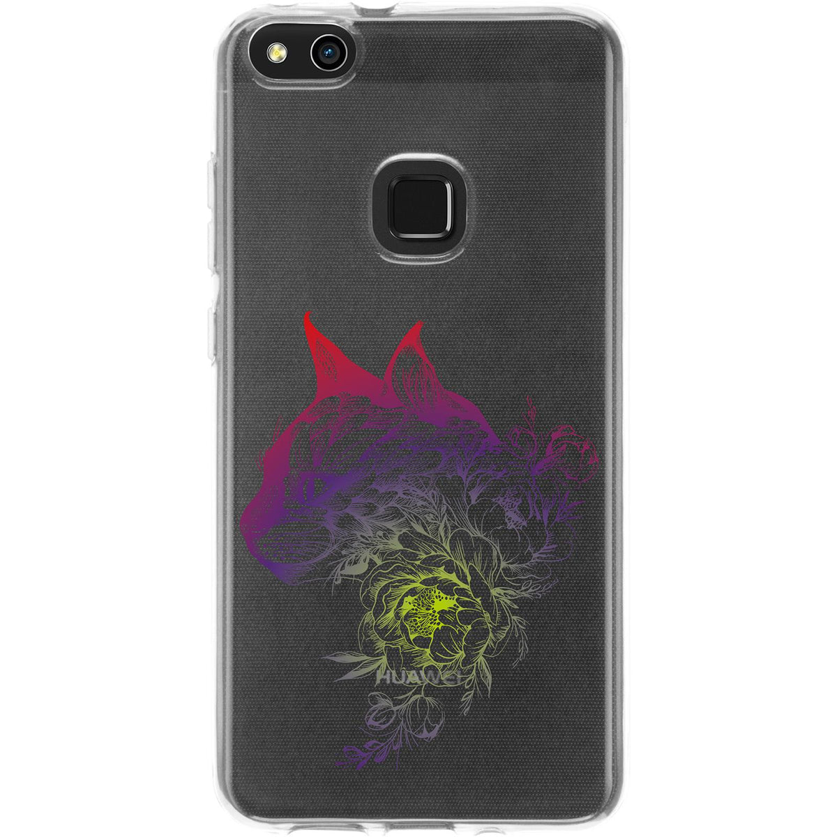 Case für Huawei P10 Lite Silikon-Hülle Floral Katze M2-5 – Ansicht 2