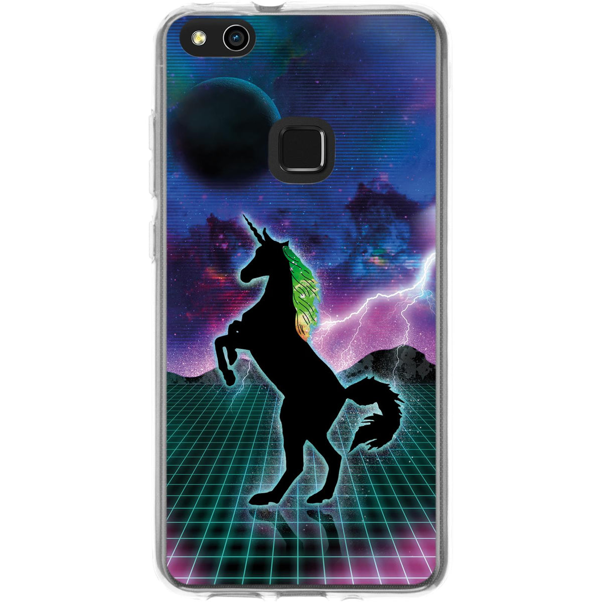 Case für Huawei P10 Lite Silikon-Hülle Retro Wave Einhorn M2 – Ansicht 2