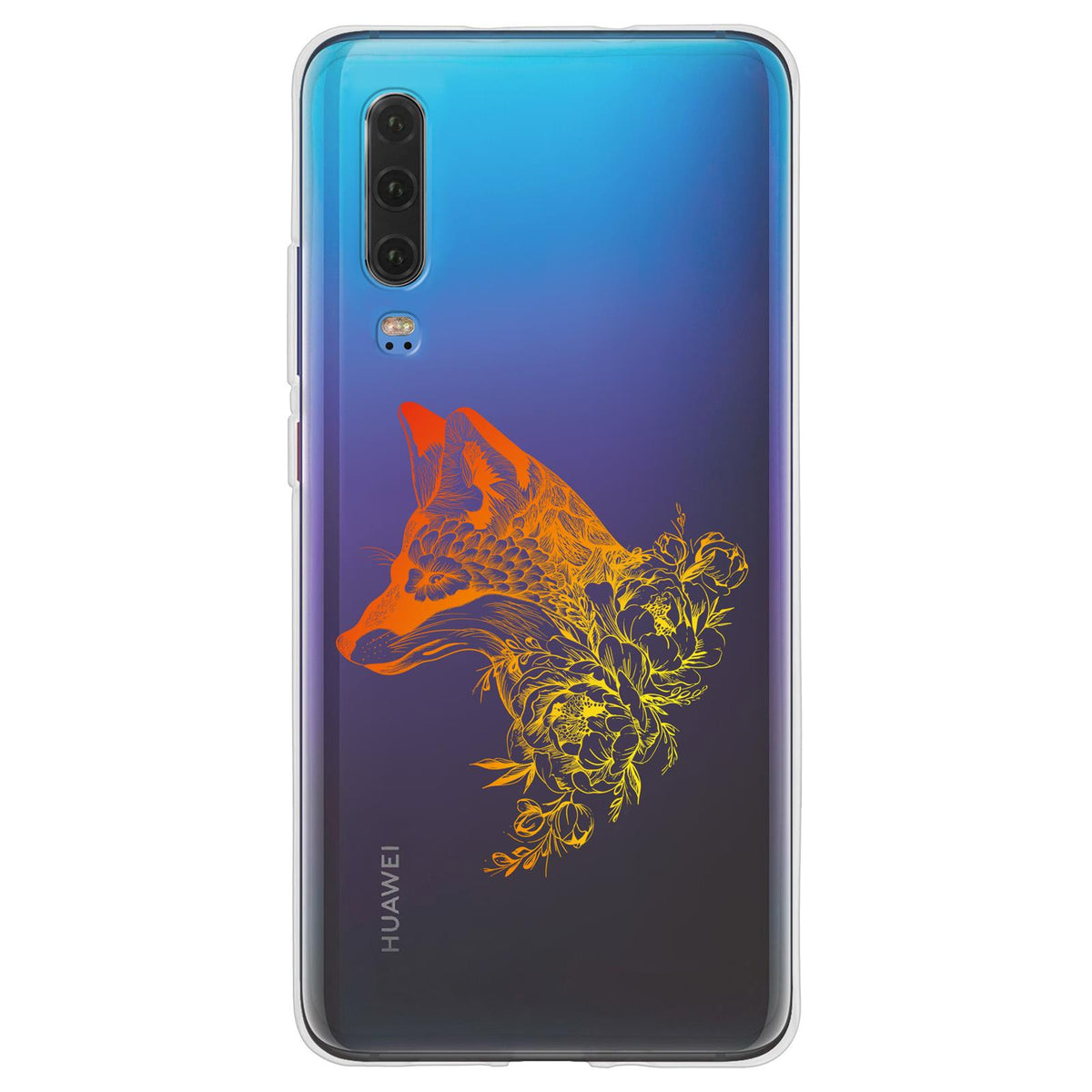 Case für Huawei P30 Silikon-Hülle Floral Fuchs M1-2 – Ansicht 2