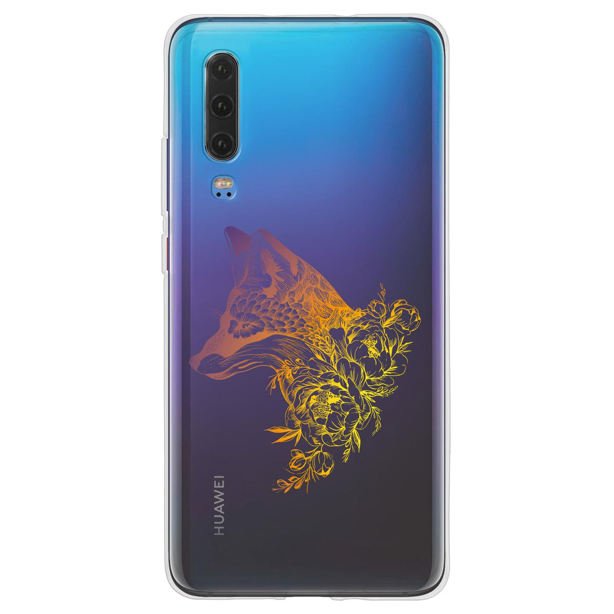 Case für Huawei P30 Silikon-Hülle Floral Fuchs M1-3 – Ansicht 2