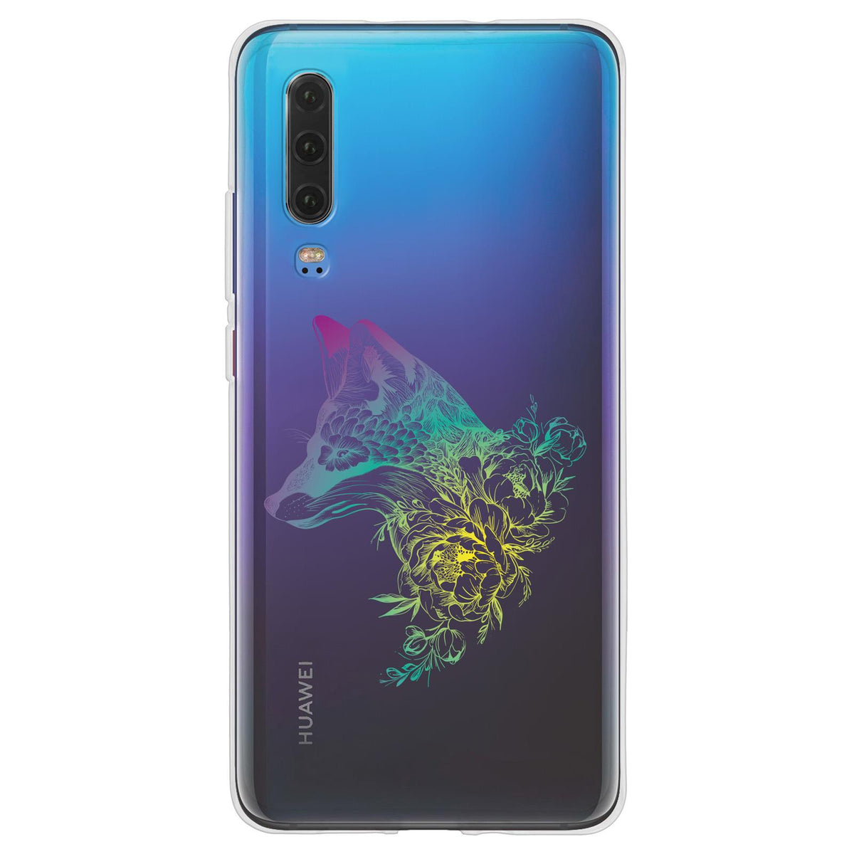 Case für Huawei P30 Silikon-Hülle Floral Fuchs M1-4 – Ansicht 2